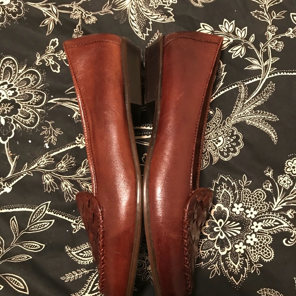 Vintage brown leather woven flats/loafers - Picture 4 of 4